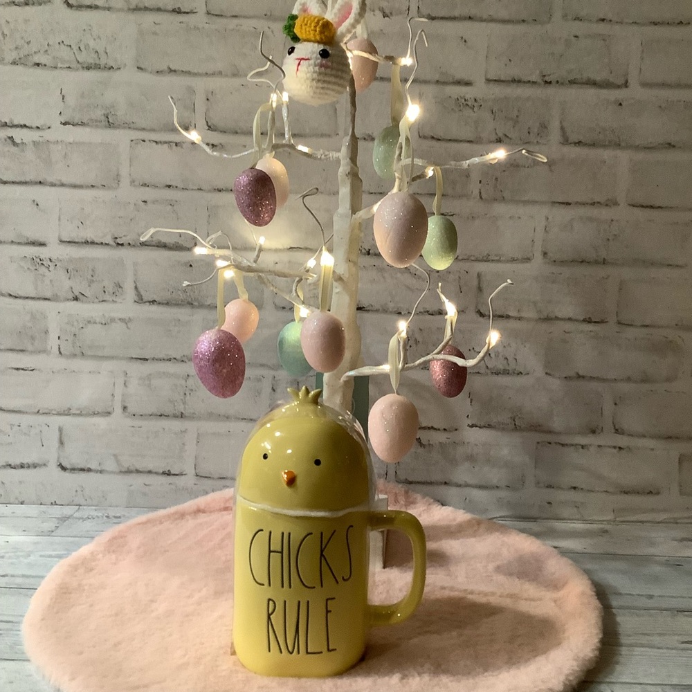 Rae Dunn Ceramic Easter Chicks Rule Mug With Lid